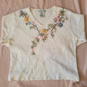 Seventh Avenue | Vintage Floral Embroidered Sweater